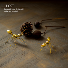 Lost创意礼物印度进口房间酒柜装饰品摆件蚂蚁电视柜铜质工艺品
