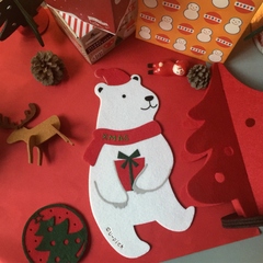 新年节日装扮用品不织布墙贴 圣诞老人企业北极熊圣诞树装饰贴