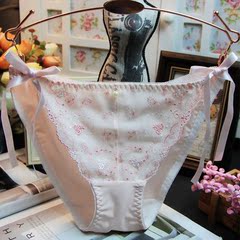 日本订单客供进口面料牛奶丝蕾丝网纱内裤女舒适无痕透气粉色内裤