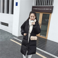 2016秋冬韩版新款复古学院风修身显瘦中长款学生加厚长袖棉衣外套