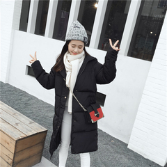 2016冬季韩版新款复古学院风纯色学生单品扣修身显瘦长袖棉衣外套
