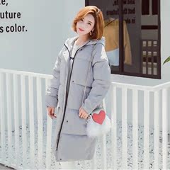 2016冬季韩版新款纯色复古学院风修身显瘦中长款学生加厚棉衣外套