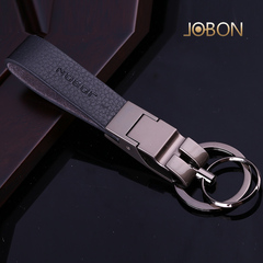 jobon中邦钥匙扣男士汽车钥匙扣皮带钥匙链高档皮质挂扣创意礼物