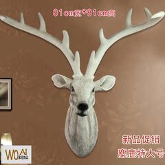 欧式鹿头壁挂壁饰客厅墙上装饰品挂件仿真动物头墙壁挂饰创意酒吧