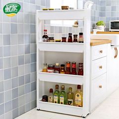 冰箱夹缝收纳柜厨房收纳架夹缝置物架卫生间可移动缝隙窄柜带轮子