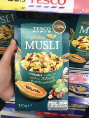 现货英国原装Tesco热带水果谷物混合水果健康早餐麦片即食350g