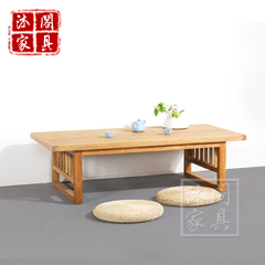 现代仿古实木长方形茶几餐桌组合饭桌小户型整装书桌茶桌组合家具