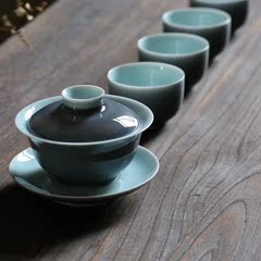 景德镇手工盖碗茶杯陶瓷大号功夫茶具组合家用白瓷茶碗泡茶三才碗