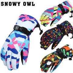 SNOWY OWL滑雪手套男女手套冬季户外骑行滑雪手套防水保暖加厚