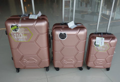 外贸拉杆箱旅行箱登机箱原单行李箱万向轮静音轮玫瑰金色性价比高