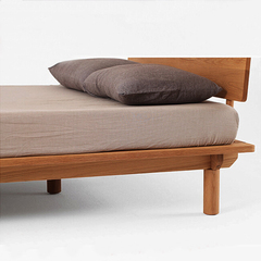 现代简约日式实木双人床1.5 北欧宜家整装客厅家具橡木床1.8定制