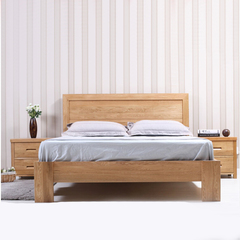现代简约中式全实木1.8米1.5米双人床高档美国白橡木床卯榫原木床