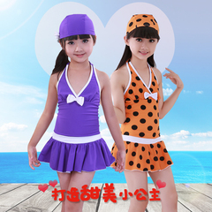 新品韩国儿童游泳衣女童女孩比基尼宝宝连体裙式小中大童泳装包邮