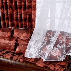 布品华章定制高档古典中式窗帘窗纱全遮光 暗纹提花客厅卧室包邮