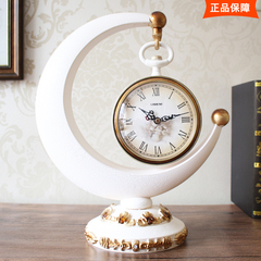丽盛座钟 欧式台钟个性复古静音大号钟表创意摆件家用客厅台式钟
