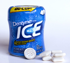 【何炅推荐 提神】美国Dentyne ice 木糖醇口香糖原味薄荷60粒/罐