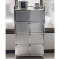 致力高层不锈钢碗柜橱柜阳台铝合金微波炉柜灶台柜储物收纳柜包邮