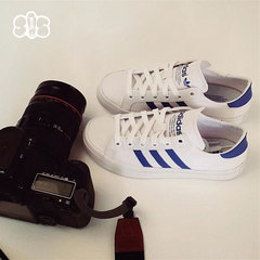 【s o s】Adidas COURTVANTAGE 板鞋 男女情侣帆布鞋蓝白色BB4977