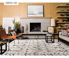 土耳其原装进口黑白地毯现代简约几何北欧客厅卧室地毯沙发茶几