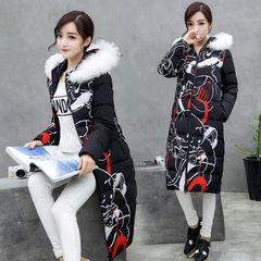 冬季韩国长款棉衣女装大码修身加厚棉服显瘦学生过膝棉袄毛领外套