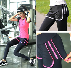 女士压缩裤女子速干跑步运动打底裤瑜伽高弹力紧身裤健身长裤子