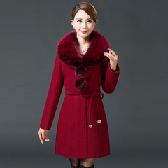 新款秋冬装中老年大码羊毛呢子大衣风衣外套女中长款修身加厚韩版