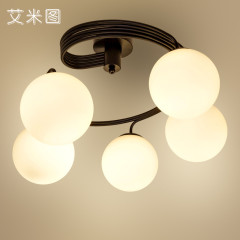 现代简约创意个性LED吸顶灯温馨卧室时尚餐厅灯饰儿童房玻璃灯具