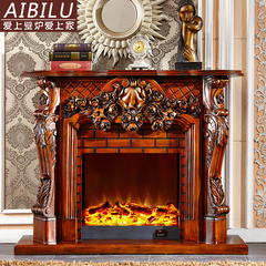 1.5米欧式壁炉 装饰柜 美式壁炉 实木壁炉架 装饰暖风取暖器火焰