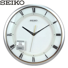 包邮正品SEIKO日本精工挂钟12寸静音扫秒卧室客厅简约现代QXA683