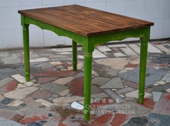 厂家直销 实木地中海餐桌 长方桌子 咖啡桌 甜品店水吧桌