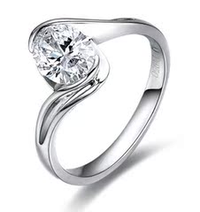 仕爵椭圆形（蛋形）钻石戒指/女戒， 0.50克拉，VS1/G色，VG/VG，