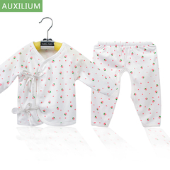 奥评新生儿纯棉内衣套装宝宝睡衣初生婴儿衣服0-3个月和尚服