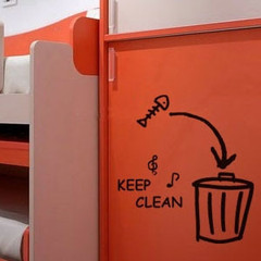 保持清洁 创意墙贴装饰厨房垃圾桶标识贴办公室环保贴纸 春季特价