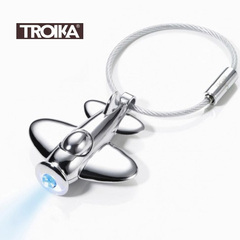 德国Troika LED发光小飞机钥匙扣 男士汽车钥匙链创意钥匙圈带灯