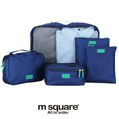 【M Square】旅行收纳整理袋套装 行李箱衣物袋/洗漱包旅游五件套