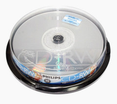 PHILIPS飞利浦 12X CD-RW 可反复擦写刻录盘 10片盒装