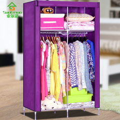 迷你小型布衣橱简易组合安装布艺收纳柜简约现代折叠单人衣柜