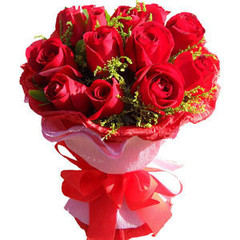 红玫瑰11朵花束 上海鲜花速递 淮海路爱情祝福鲜花生日订花买花