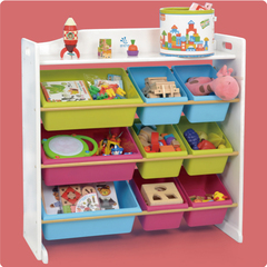 益僮乐14SW白色儿童高级实木多层玩具收纳储物置物整理架箱盒柜