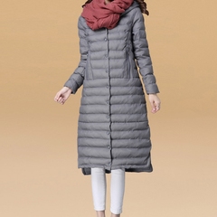 棉服女中长款韩国2016冬季女装大码连帽修身加厚棉衣外套女棉袄潮