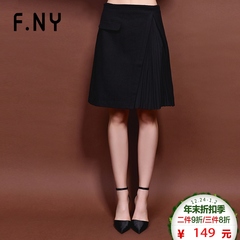 F．NY法妮专柜款2016年秋季新款褶皱修身半身裙女短裙子1631313