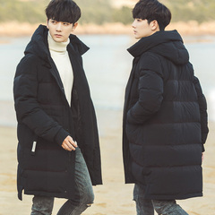 2016新款冬季加厚修身中长款青年韩版宽松羽绒服男装外套潮流学生