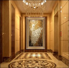 欧美式现代客厅玄关过道走廊竖版装饰油画 纯手绘芭蕾舞油画抽象