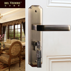 贝尔维帝铜锁卧室门锁家用通用型房门房间全铜门锁室内锁实木外装