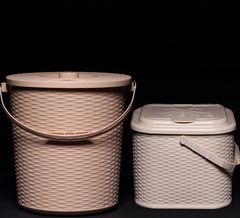塑料带盖功夫茶水桶茶叶桶茶渣桶小号茶具桶排水桶垃圾桶配件茶桶