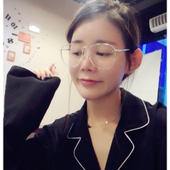 新款韩国大框文艺复古眼镜女个性瘦脸素颜镜框可配近视男潮人金边