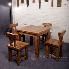 古榆情怀实木餐桌正方形简约现代小方桌四方桌饭桌简易方台休闲桌