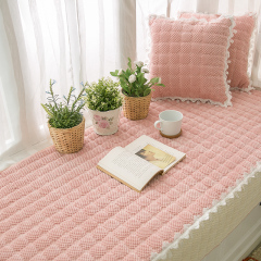 冬天毛绒飘窗垫厚卧室窗台垫简约现代纯色榻榻米毯子坐垫可定制
