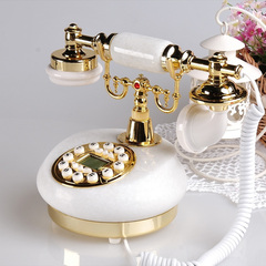 新款仿古电话机欧式电话机玉石田园电话复古董电话机家用老式座机