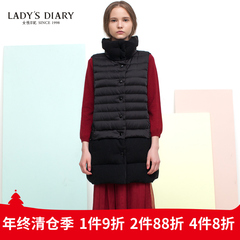 LADY’S DIARY/女性日记2016冬装新款女羽绒服高领白鸭绒羽绒背心